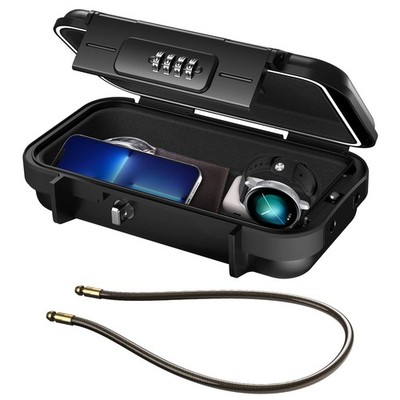 Portable Safe Box, Portable Security Case for Travel, 4-digit Combination Key...