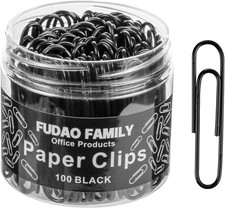 Jumbo Paper Clips, 2 Inch Paper Clip, 100 Pcs Large Paperclips Jumbo, Black 
