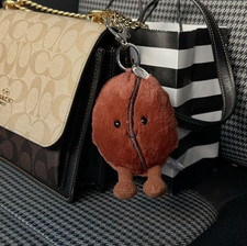 Cute Coffee Bean Plush Keychain Bag Charm Soft Toy Amuseable Jellycat Dust Bag