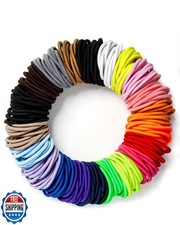 203 Pieces Hair Ties No Damage, 4MM Hair Bands, 20 Colors Elastic Hair Ties f