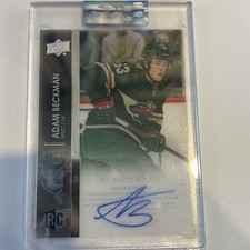 2021-22 UD Upper Deck Adam Beckman Rookie RC CLEAR CUT Autograph Minnesota Wild