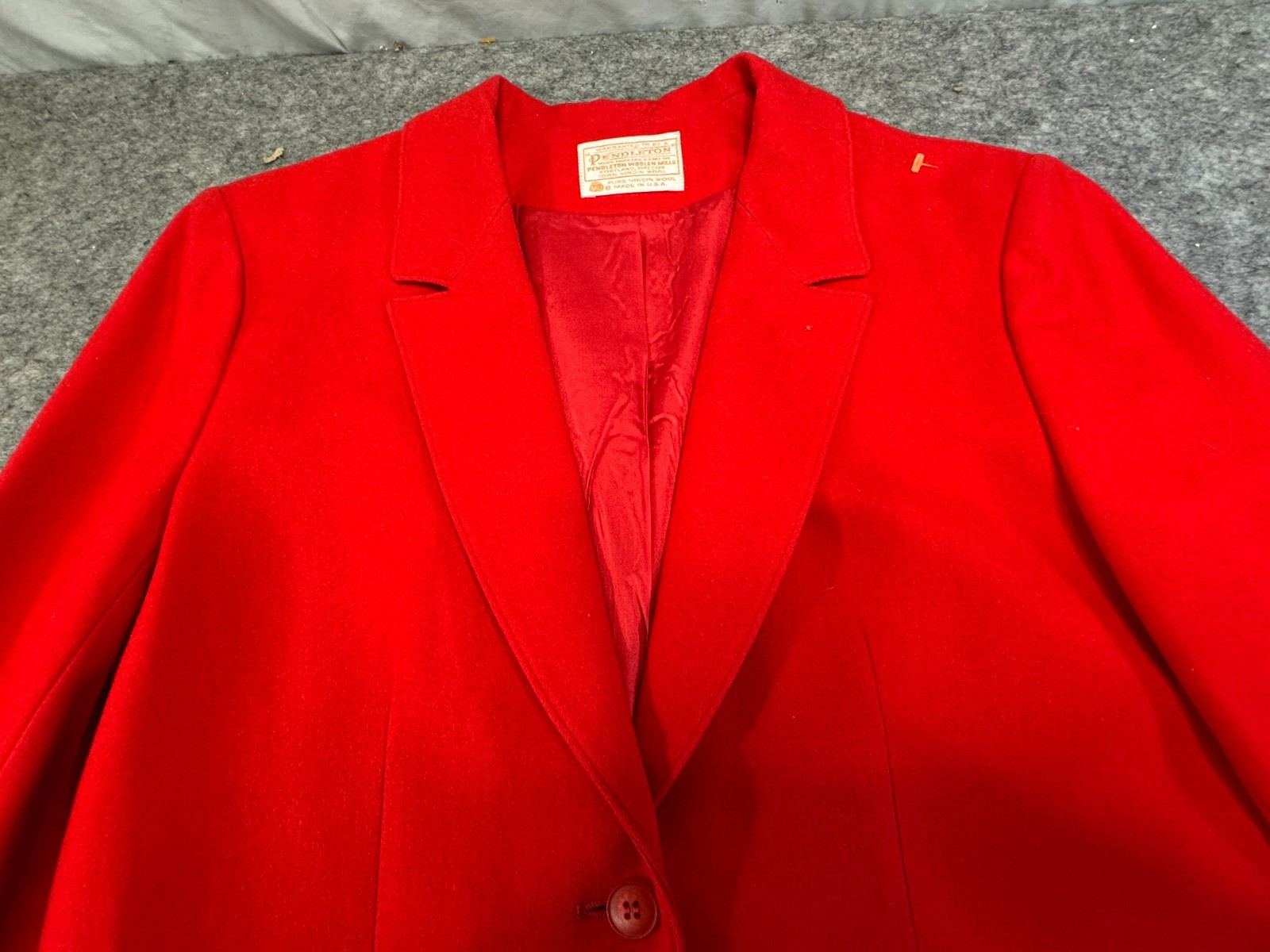 VTG Pendleton Virgin Wool Solid Red Jacket Blazer… - image 8