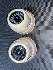  2 Dummy Dome Cameras - SUN-FADED WHITE 