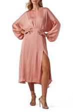 Astr The Label Marin Dolman Sleeve Midi Dress  Sz M  blush   *1868