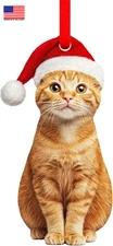 Orange Cat Christmas Ornament - Graceful Acrylic Fat Orange Cat Gifts Cats Ornam