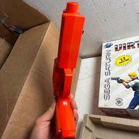 Virtua Cop 1 Or 2 Sega Saturn, 1995 Complete Big Box With Stun Gun Controller