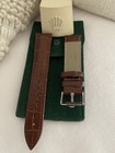 ROLEX Old Style Brown Leather Band  20mm  Silver Plated Rolex Buckle NOS — photo 8