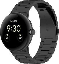 Metal Strap Compatible for Google Pixel Watch 4/3 45mm Stainless Steel black