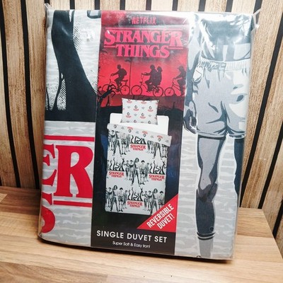 Stranger Things Einzel Bettbezug Dunkle Seite Design Grau Wende 2-seitig