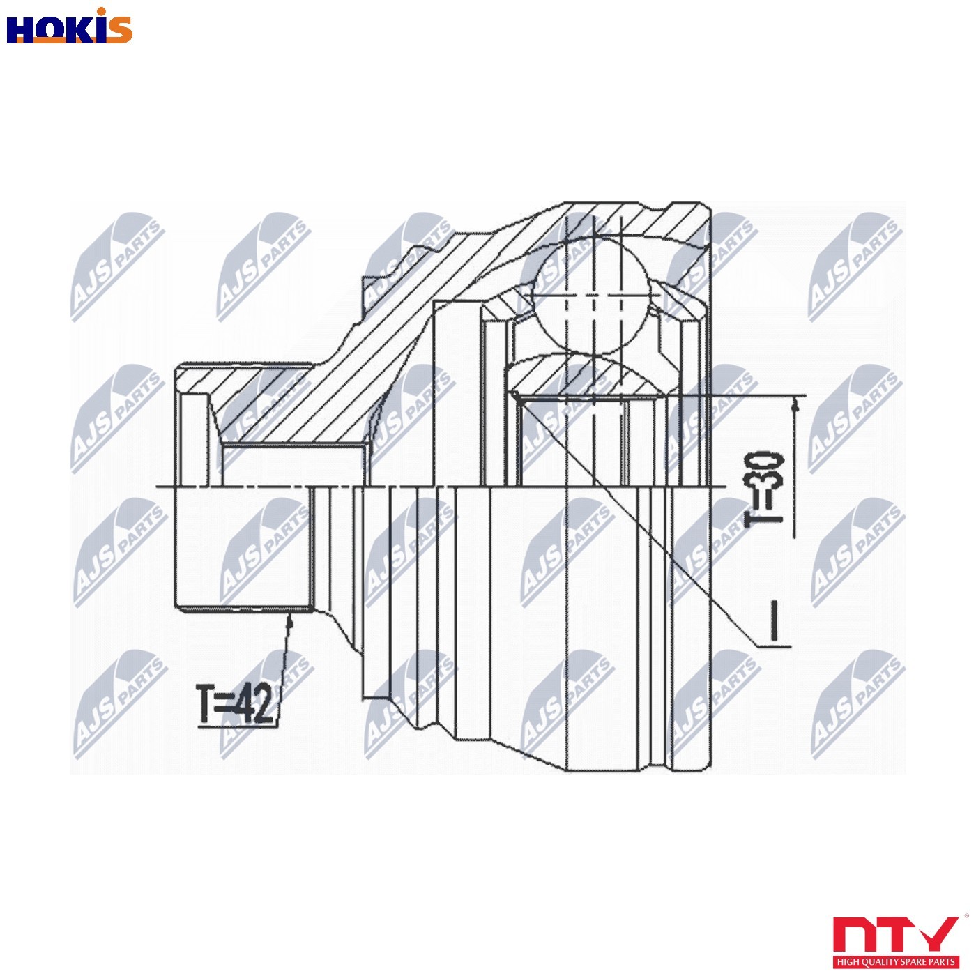 Driveshaft CV joint Front Axle NPZ-AU-057 NTY for AUDI Q5 - Image 6