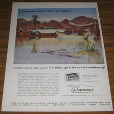 1960 Ad GM Harrison Air Conditioning Polar Bear in Boat