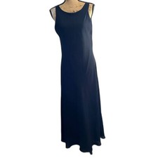 Vintage Alyn Paige Black Sleeveless Maxi Dress Made in USA Evening Gown Size 15