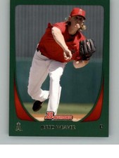2011 Bowman Jered Weaver 158 Green #/450 SN Los Angeles Angels