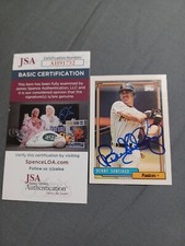 BENITO BENNY SANTIAGO 1992 Topps # 185 autographed signed card PADRES 92 JSA