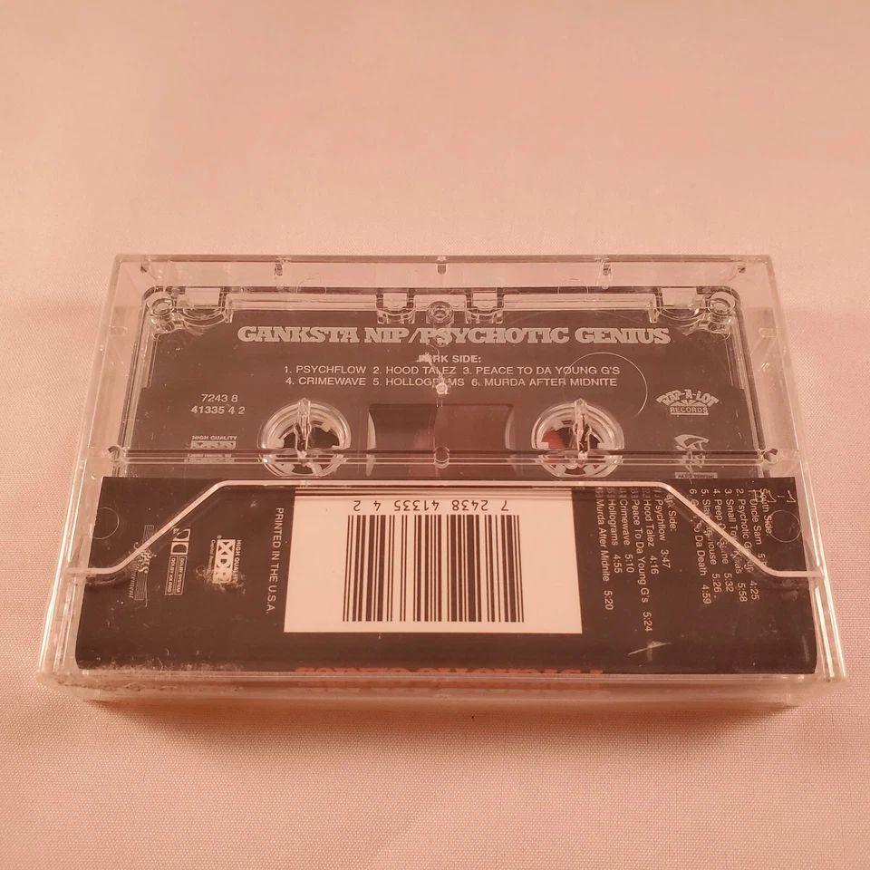 NEW Ganksta Nip Psychotic Genius 1996 Rap Cassette Tape Rap a lot Records Esham Foto 3 de 4