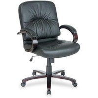 Lorell Woodbridge Series Leather Managerial Mid-back Office Chair - Llr60339 on sale Lorell Woodbridge Series Leather Managerial Mid-back Office Chair - Llr60339 on sale