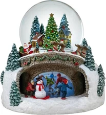100MM Musical Rotating Christmas Village Snow Globe by San Francisco Music Box