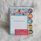 PEANUTS HALLMARK THANK YOU NOTES SET WITH ENVELOPES & CHRISTMAS STICKERS NIP