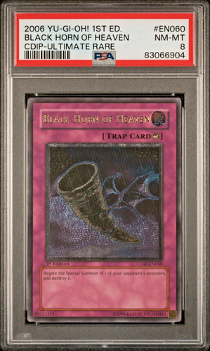 2006 Yugioh (UTR) Black Horn of Heaven PSA 8 CDIP-EN060 1st Ed. ULTIMATE RARE - Picture 1 of 4