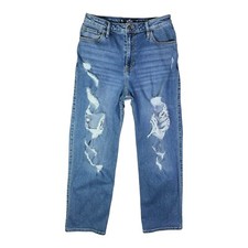 Hollister Size 9R Ultra High-Rise Dad Jean Distressed Destroyed 29" Inseam