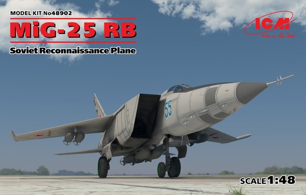 Mig-25 Rb, Soviet Reconnaissance Flugzeug 1:48 Kunststoff Modell Kit Icm-image