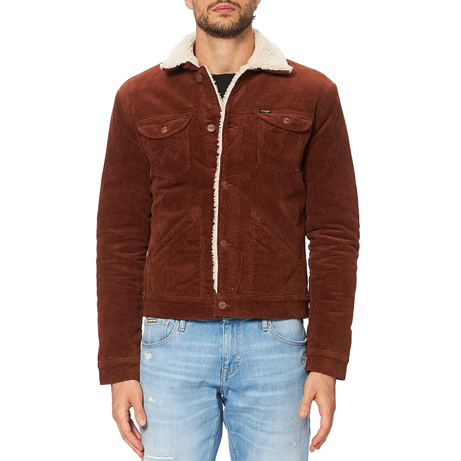 Wrangler 124mj Sherpa Mens Jacket - Ginger