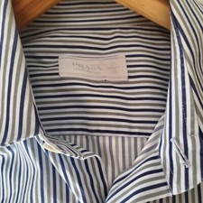 Prada Cotton Dress Shirt Navy Stripe - Size 41 / 16