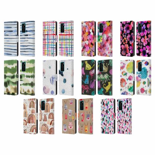OFFICIAL NINOLA WATERCOLOUR 3 LEATHER BOOK WALLET CASE COVER FOR HUAWEI PHONES - Foto 1 di 10