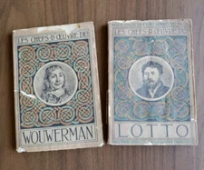 2 Antique PETITE COLLECTION D'ART GOWANS LES CHEFS-D'OEUVRE DE LOTTO & WOUWERMAN