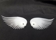 12 Pair Miniature White Plastic Fantasy Eyelashes for Making Craft Dolls Puppets