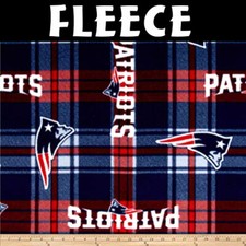 NFL New England Patriots Plaid 6464-D Fleece Fabric by the Yard