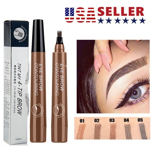 Microblading Tattoo Eyebrow Ink Pen Long Lasting Eye Brow Pencil 3D Fork Makeup - Picture 11 of 21
