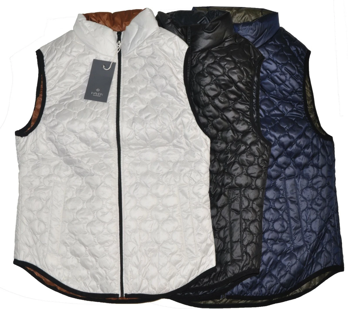Haven Outerwear Women s Onion Quilted Packable Reversible Faux Down Vest