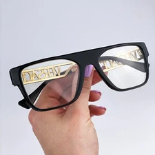 Versace Women Eyeglasses Black Gold Demo Square VE3326U GB1 NEW AUTHENTIC