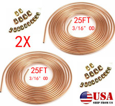 2 Pcs Copper Nickel Brake Line Tubing Kit 3/1...