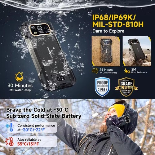 Ulefone Armor 27 Rugged Phone Night Vision 10600mAh 6.78'' Android 14 Helio G99 - 第 5/17 張圖片