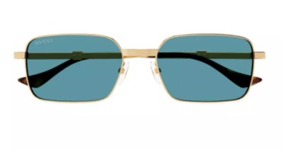 Gucci GG1495S 003 Gold/Blue Rectangular Metal Men's Sunglasses | eBay