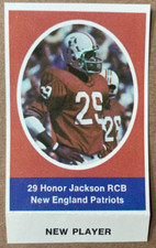 1972 Sunoco New Player Update Mail-In Stamp Honor Jackson New England Patriots
