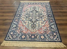 4x6 Karastan Rug Blue Heriz Rug #748, Vintage Wool Karastan Carpet