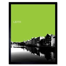 Leith Shore Edinburgh Scotland Scottish Landmark Green 12X16 Inch Framed Print
