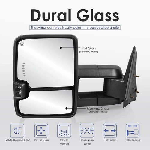 Chrome Power Heated Tow Mirrors For 2003-2006 Chevy Silverado GMC Sierra Yukon - Picture 3 of 6
