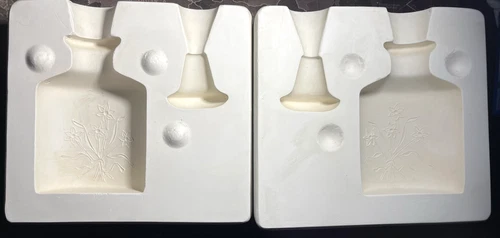 Vintage ES Molds Ceramic Slip Casting Mold Floral Oil Perfume Bottle  #1158