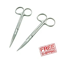 2 PC MULTI-PURPOSE SMALL SCISSORS FOR EYEBROWS NAILS HAIR BEARD CUTICLES THREAD