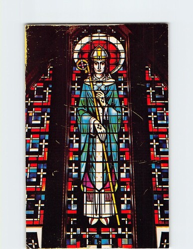 Postcard Stained Glass Window St. Patricks Catholic Church Whitewater Wisconsin