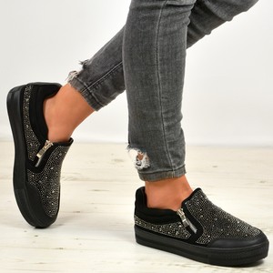 flat black trainers womens