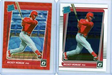 * MICKEY MONIAK * 2021 DONRUSS OPTIC RED WAVE REFRACTOR RATED ROOKIE # 72 + BASE