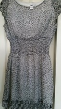 Bar II DRESS Women's Gray White BARIII DRESS Ribbed Fit & Flare Size S dress