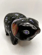 Handpainted lacquer Wooden pig