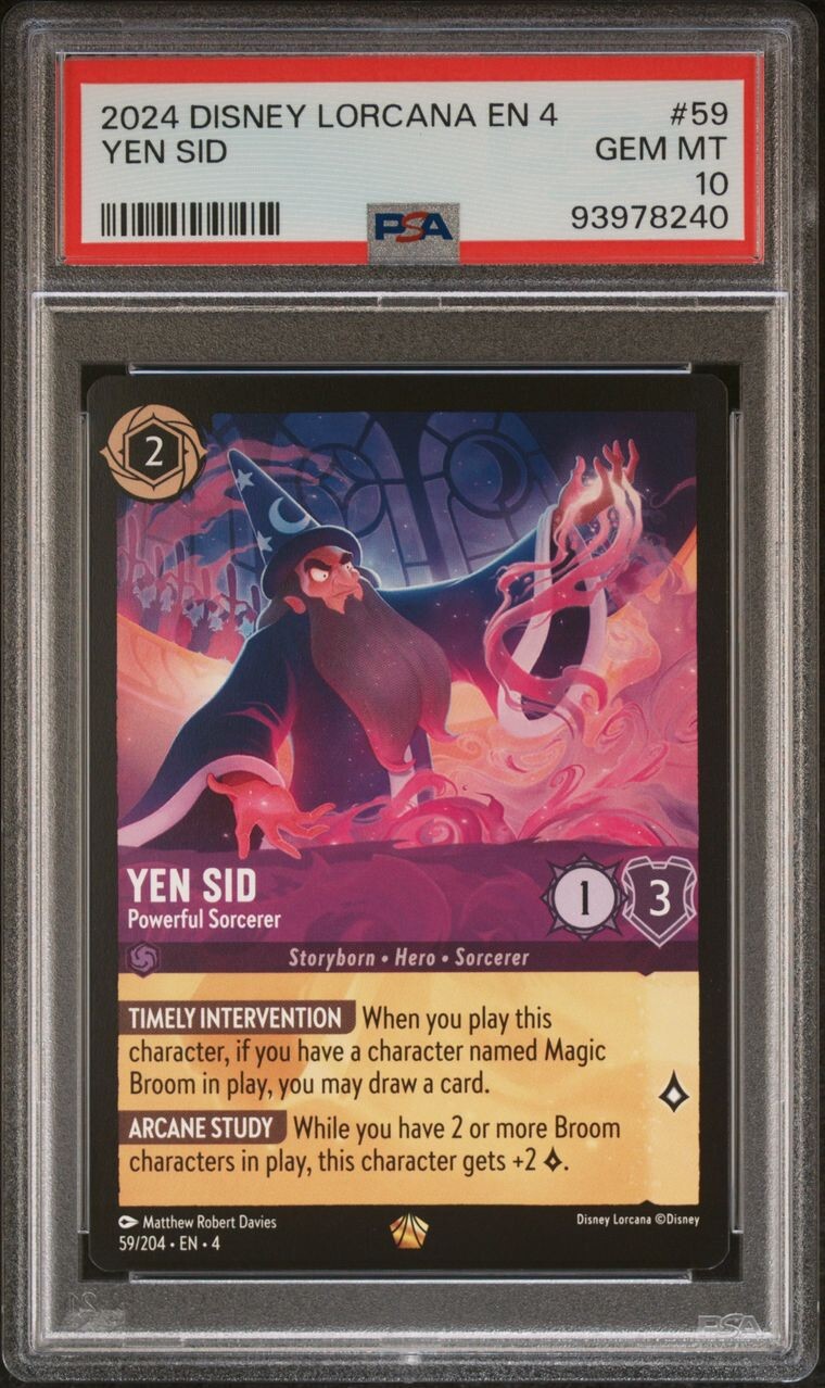 2024 DISNEY LORCANA URSULA'S RETURN YEN SID 59/204 LEGENDARY PSA GEM MINT 10