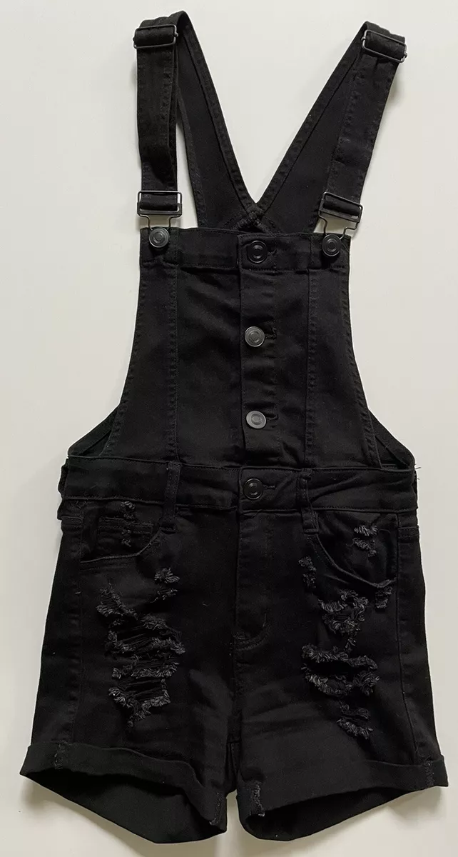 Black distressed best sale overalls
